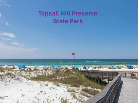 Topsail Hill Preserve beach with boardwalk access
