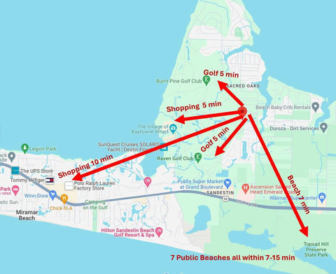 Nearby golf, shopping, and beaches within minutes