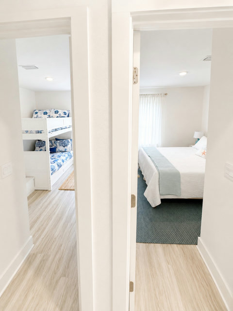 Hallway view into bunk and guest bedrooms