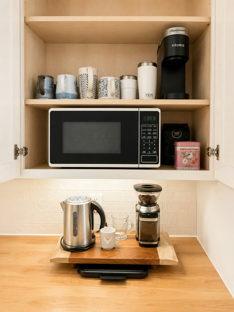 Microwave and coffee maker