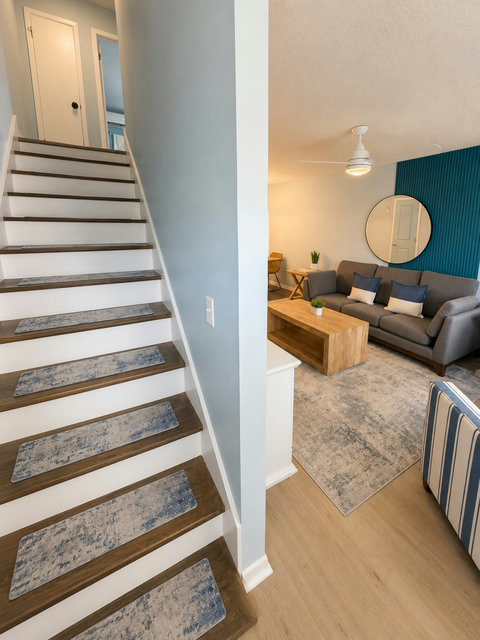 Stairs up to House 2 bedrooms