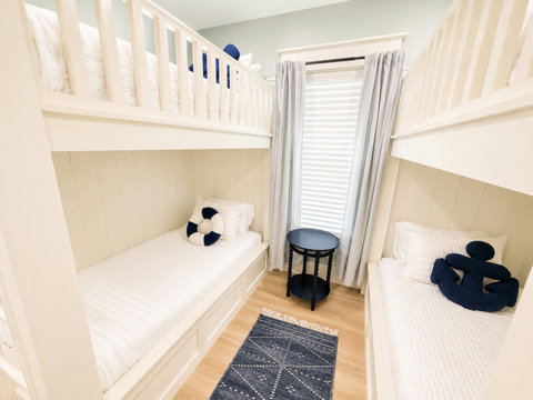 The kids will love their own room with twin beds and playful coastal style.