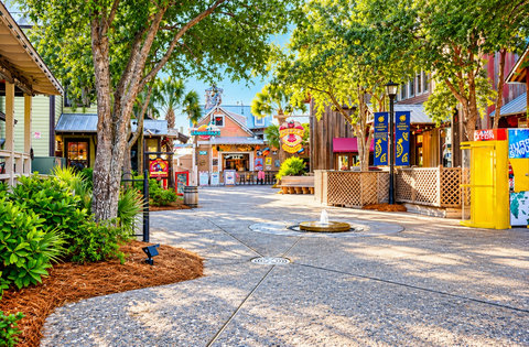 Sunny Coastal Village Shopping Plaza