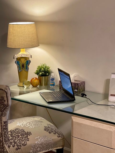 Main work area available in common area perfect for virtual learning 