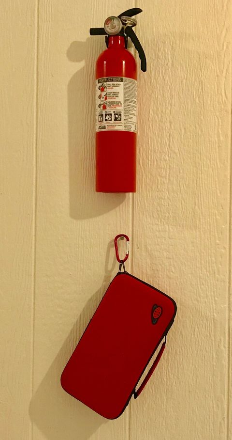 Fire extinguisher and first aid kit in laundry area in addition to 24/7 monitoring system that includes smoke, fire and carbon monoxide.