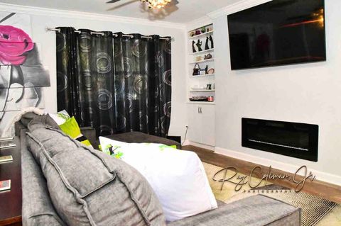 Samsung 65” internet tv and electric color changing fireplace