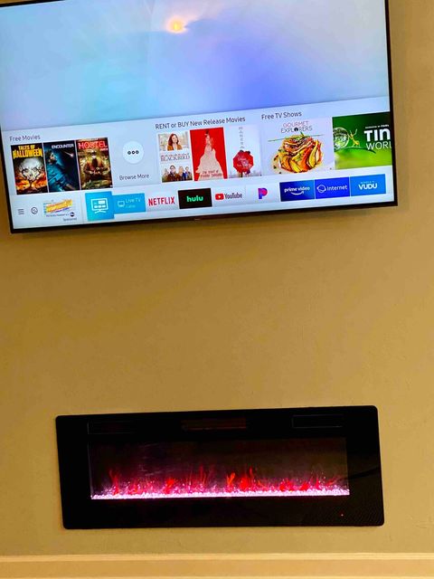 Smart TV’s are setup for Netflix and Hulu.   Feel free to sign into your favorite apps.