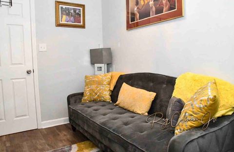 Futon folds down for extra sleeping - slide away from wall and pull the top portion forward to release the back (you’ll hear it click)