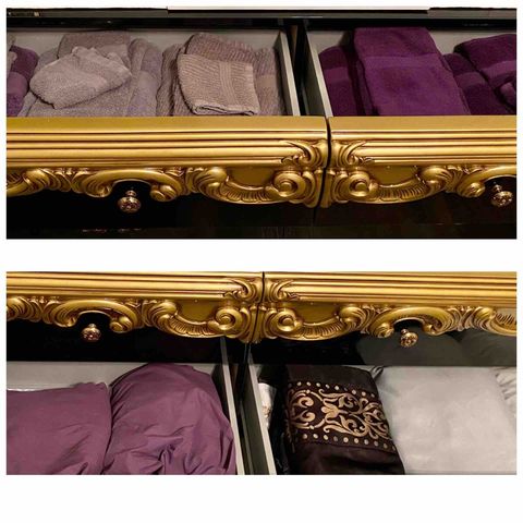 Towels and sheets are in bedroom 2 dresser