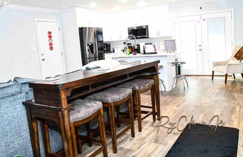 Living room bi-level console tv great for the popcorn and snacks on movie night or additional work space for virtual learning