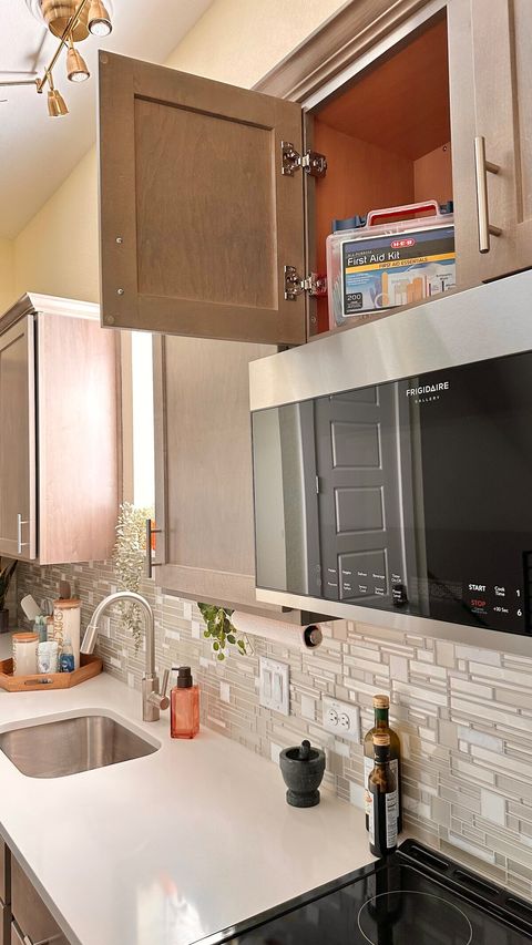 First Aid Kit is stored in the cabinet above the microwave/stove.  Please let your host know if you use first aid supplies so they can be replaced before the next guest.