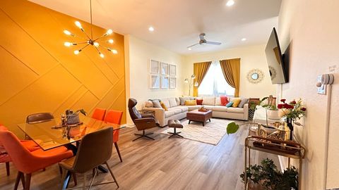 Warm dimmable lighting options create the atmosphere desired, whether bright and sunny for family game/puzzle time or low and golden for a romantic private evening.  