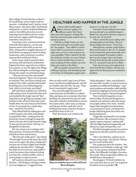 Featured in International Living Magazine (Sept 2022) - this is page 2 of the article