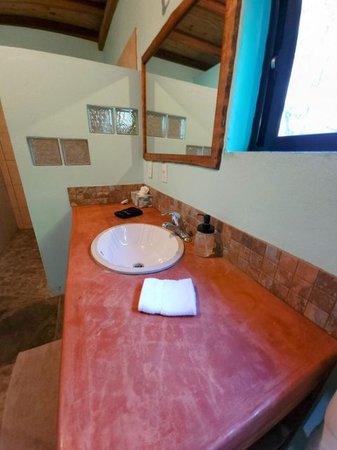 Spacious custom-built cement countertop