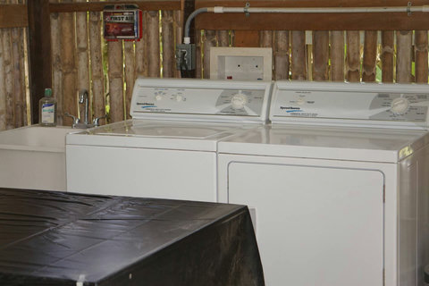 Laundry Facilities, free.  Including laundry detergent & fabric softner.