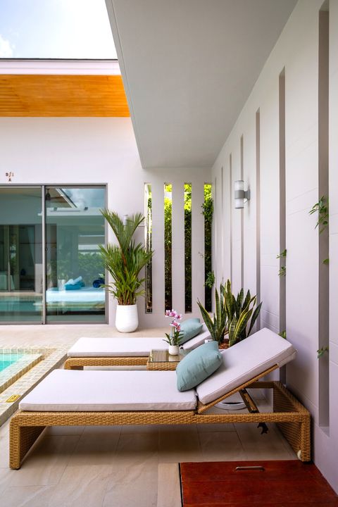 Sun Loungers with Sunbella Fabric