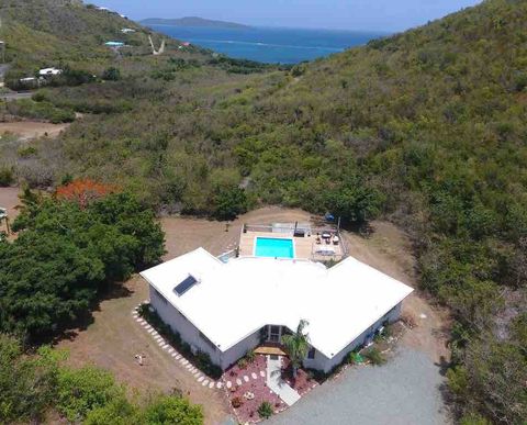 Aerial shot of Villa to beach