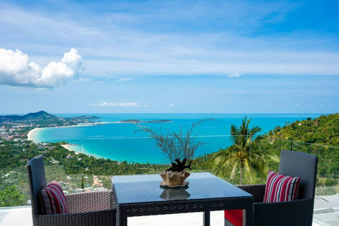 "Balcony Bliss: Unwind in our extra balcony sitting area, boasting unparalleled views over Chaweng Beach."