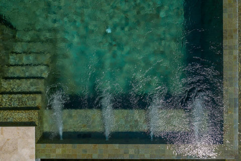 "Enjoy a rejuvenating experience with our therapeutic pool jets, offering a spa-like retreat in the comfort of your own private villa."
