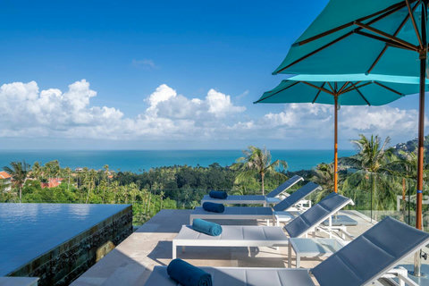 "Soak up the sun and the splendid sea views on our luxurious sun loungers—a serene spot for relaxation and contemplation.