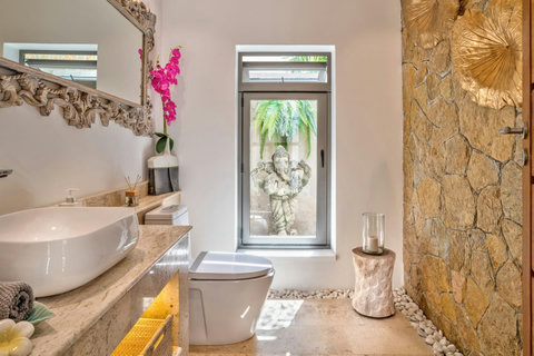 "Chic touches in every corner – even the bathroom boasts stylish decor that complements the villa's elegant vibe."