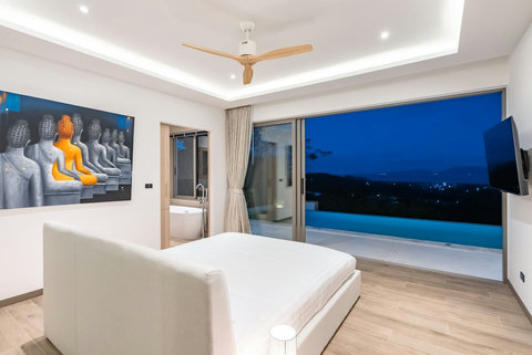 "Serenade your senses each morning with breathtaking pool views right from the comfort of your bedroom