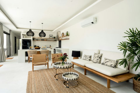Bright open-plan living and kitchen area with modern design
