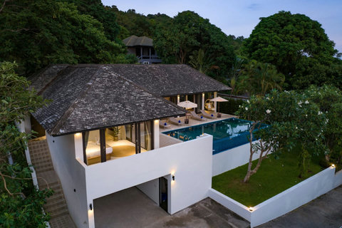Villa exterior with tropical garden (NOTE: Construction underway on adjacent field - not current, new pictures coming soon)