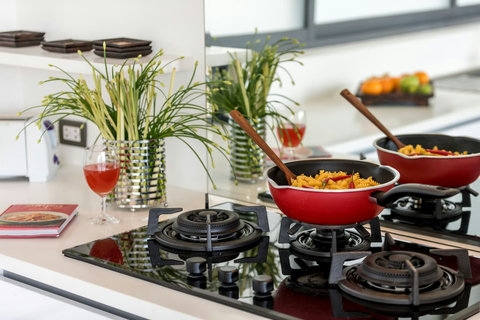 Fully-equipped modern kitchen perfect for preparing tropical feasts - private chef services available upon request