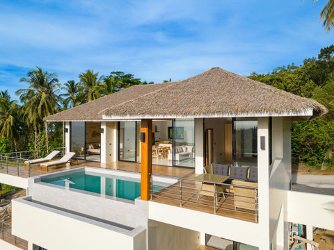 Modern tropical architecture Sunrise Hill villa - 4-bedroom luxury Koh Samui escape with private infinity pool
