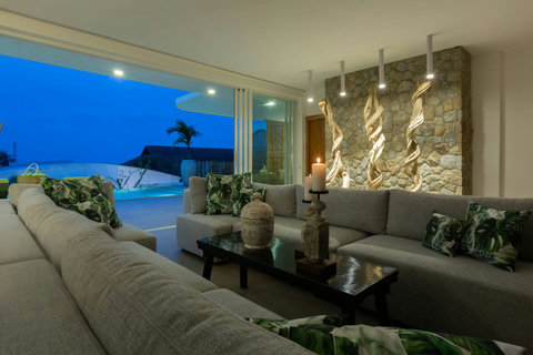 Modern interior with private pool views at C Villa art villa in Koh Samui, Thailand