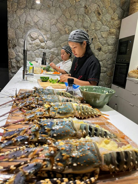 Thai BBQ dining experience with daily maid service at C Villa luxury Koh Samui retreat