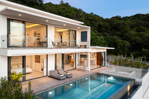 Stunning modern pool villa with sea views at Villa Maya - 3BR Chaweng Noi Koh Samui rental