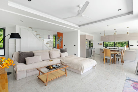 Outdoor lounge with panoramic sea views at Villa Maya - 3BR Chaweng Noi Koh Samui vacation villa