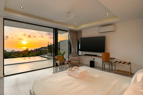 Tropical garden views from Villa Maya - 3BR sea view Chaweng Noi villa with easy beach access Samui