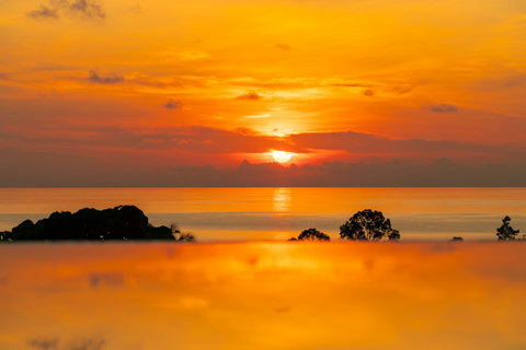 Fiery Koh Samui sunset over the Gulf of Thailand from Villa Maya - 3BR Chaweng Noi villa