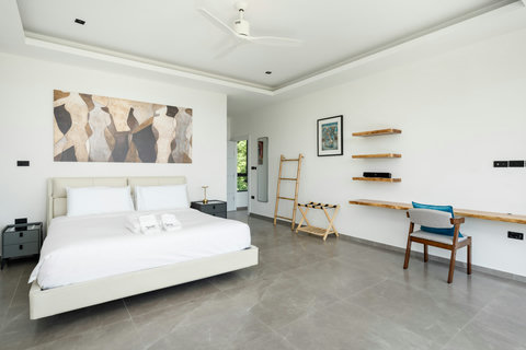 Modern interior with wooden accents and sea views at Villa Maya - 3BR Chaweng Noi Koh Samui