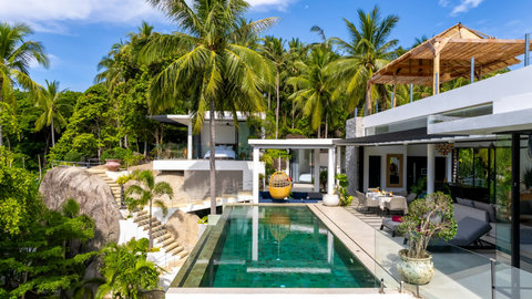 Villa Bond Infinity Pool with Panoramic Ocean Views - Luxury Koh Samui Vacation Rental with Modern Tropical Design