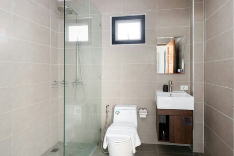 Clean and modern bathroom with stylish fixtures