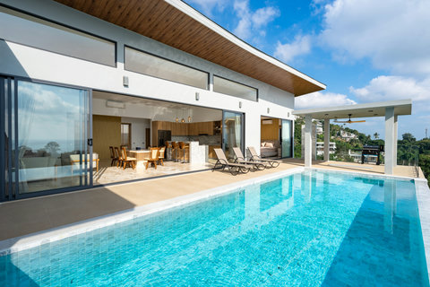 Soak up the sun beside your private infinity pool or unwind in the shaded outdoor lounge with sweeping views.