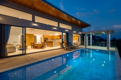 Stunning infinity pool with ocean views at Villa Gala, luxury 4BR Koh Samui vacation rental
