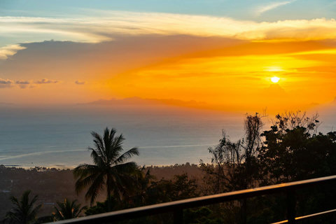 Sunset over the Gulf of Thailand from hillside at Villa SKY, Nathon Koh Samui