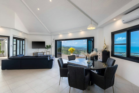 Dining terrace with panoramic ocean views at Villa SKY, Nathon Paradise Village Koh Samui