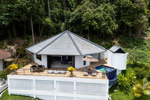 Aerial view of traditional Thai villa with private pool at Villa SKY, Nathon Koh Samui