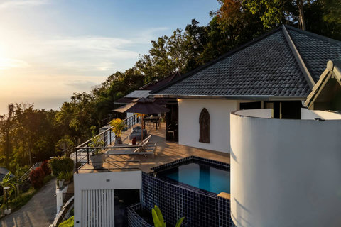 Traditional Thai villa exterior with tropical garden at Villa SKY, Nathon Paradise Village Koh Samui