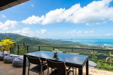 Panoramic sea and island views from hillside terrace at Villa SKY, Nathon Koh Samui