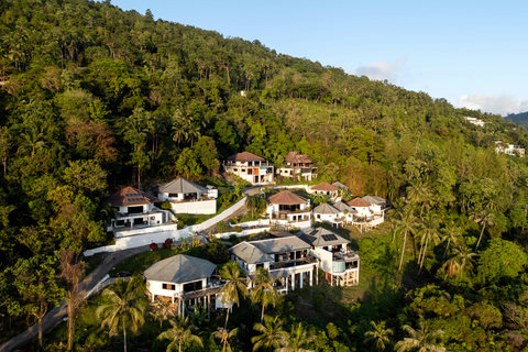 Villa Sunrise and neighboring villas in a peaceful, green hillside retreat.
