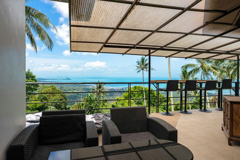 Al fresco dining terrace with panoramic seaview at Moonview Paradise Village Koh Samui