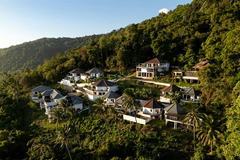 Aerial view of Paradise Village with stunning Koh Samui coastline and turquoise waters