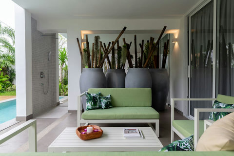 Relaxing open-air sala with comfortable seating for unwinding at C Villa, Koh Samui luxury villa rental